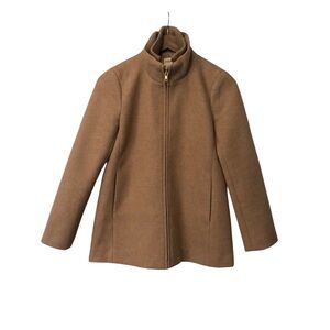 J. Crew Wool Blend Acorn Camel Heather City Coat Women's Petite